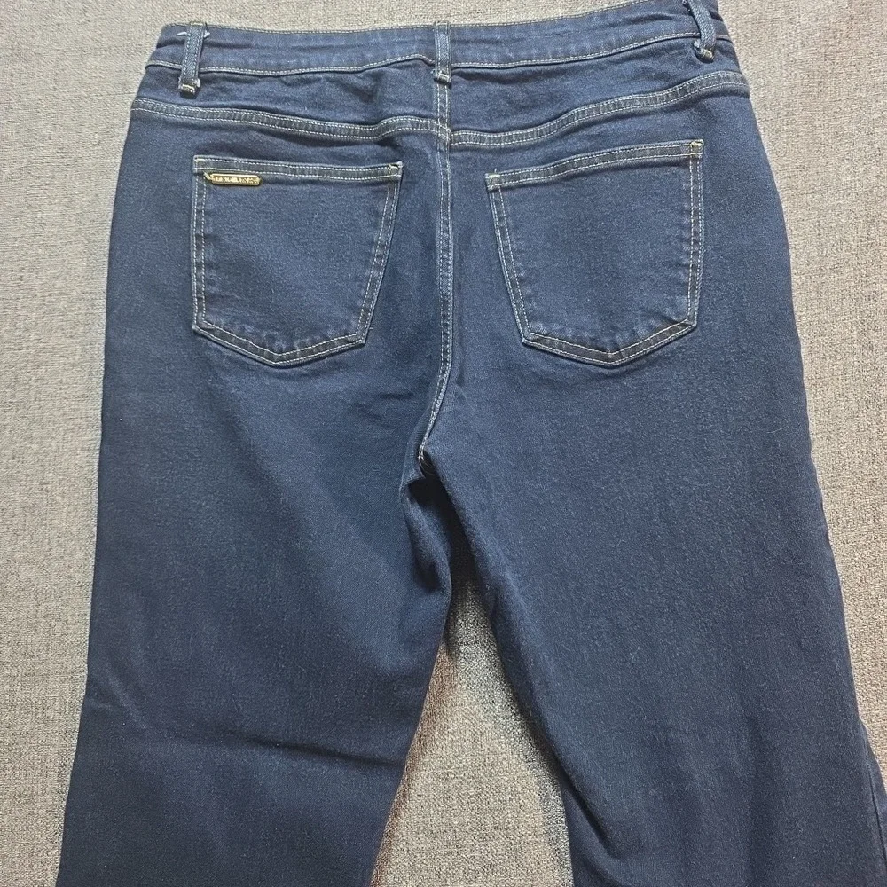 MICHAEL KORS Women's 12 Selma Flare Leg High-Rise Jeans Dark Wash Blue Denim